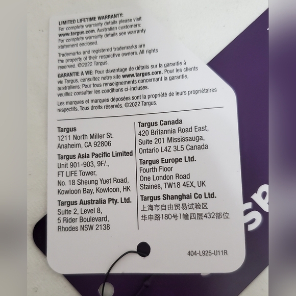 Targus Classic Slim Ergonomic Briefcase Laptop Messenger Travel Office Bag - Picture 11 of 12